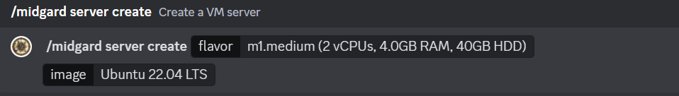 Midgard Server Create